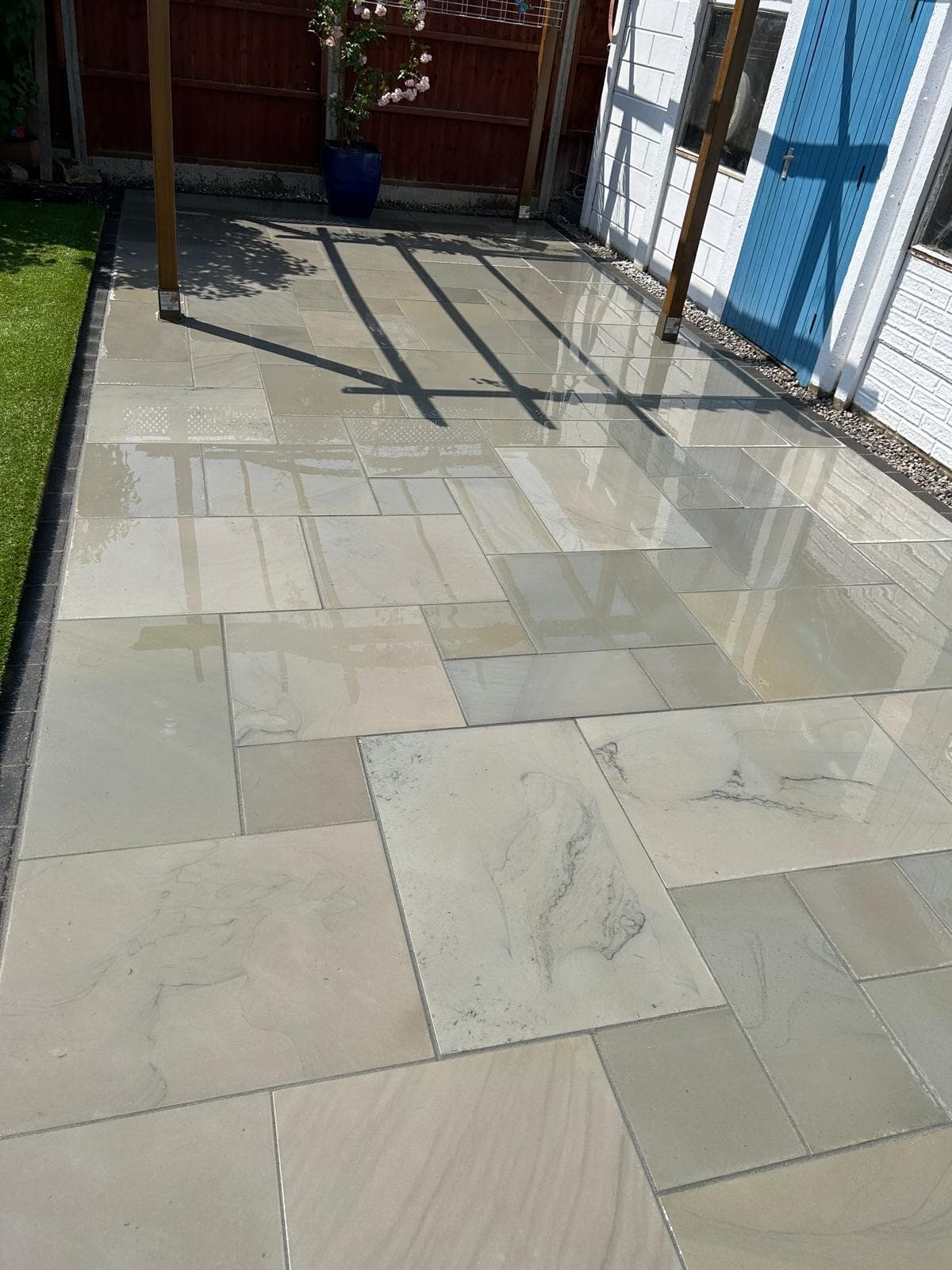 Patio installation in progress