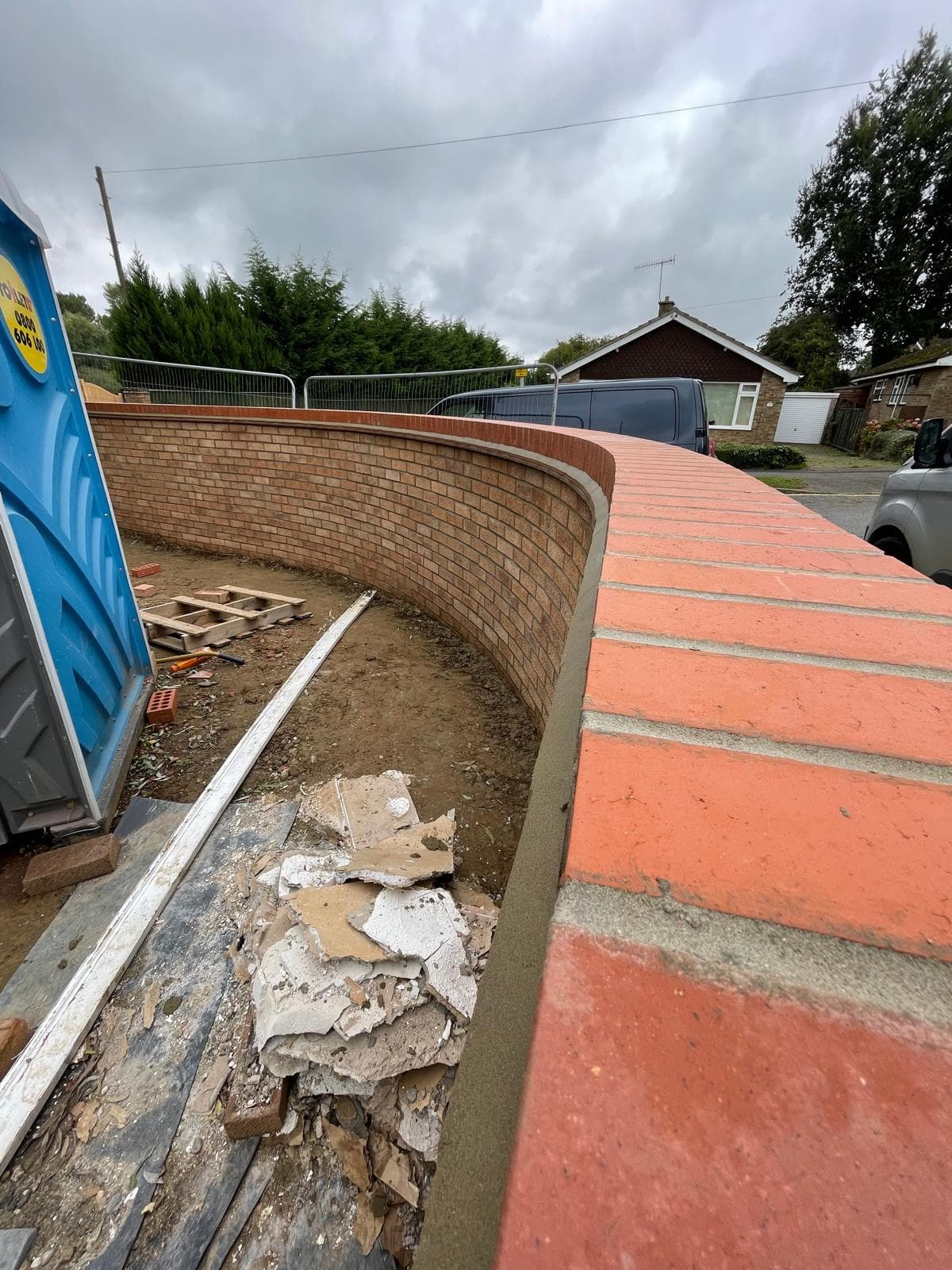 Close-up of freshly repointed brickwork